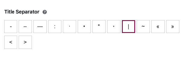 Yoast title separator