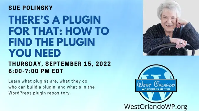 Sue Polinsky – There’s A Plugin For That: How To Find The WordPress Plugins You Need
